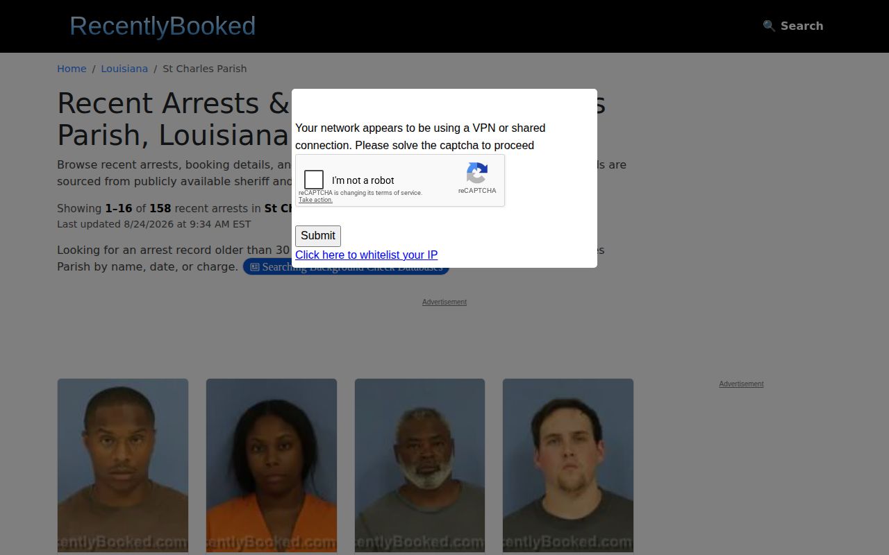 Luling St. Charles Parish unofficial booking feed records